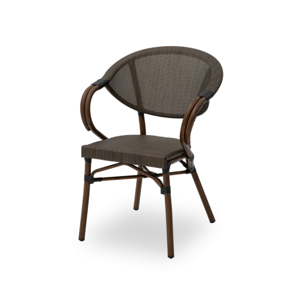 Chaise CAMILLO 7001 en technorattan marron