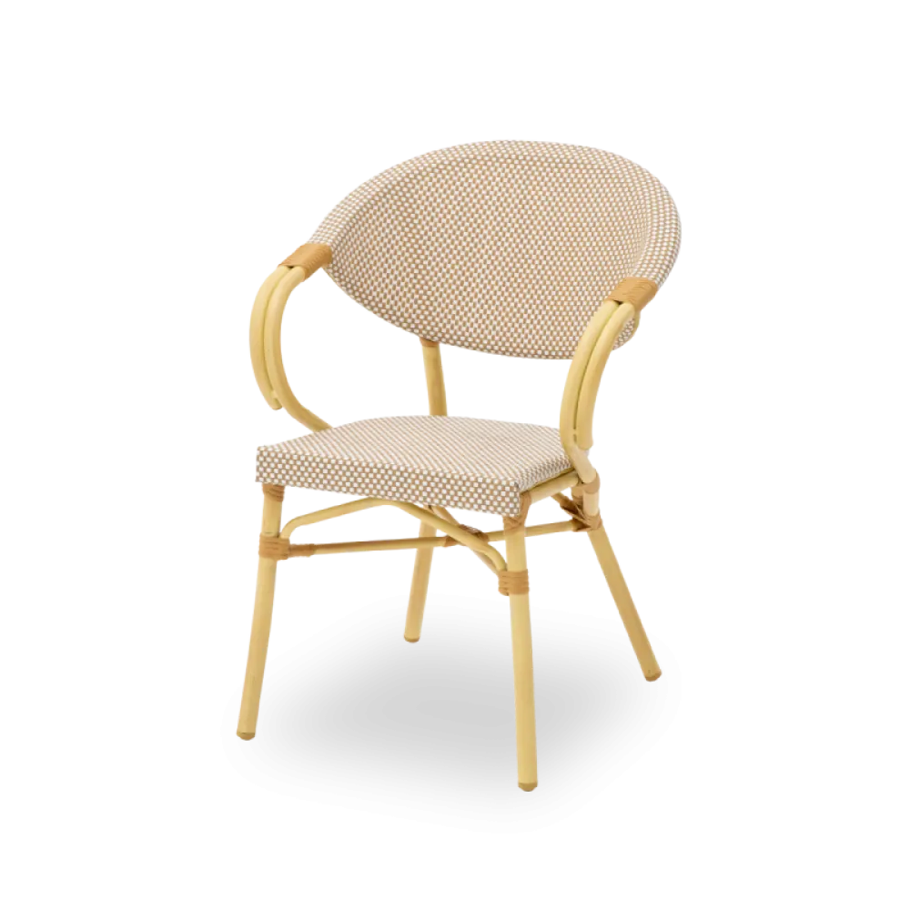 Chaise CAMILLO 0377 en technorattan beige