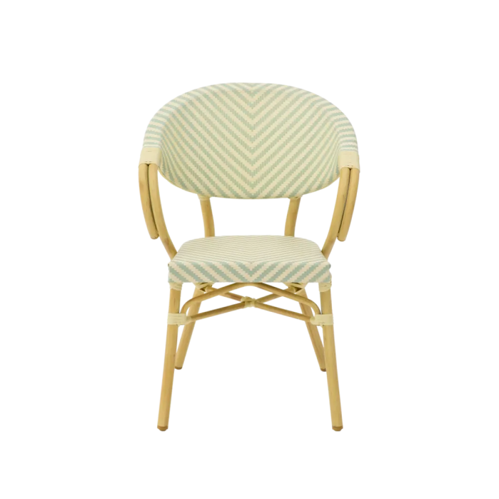 Chaise CAMILLO 0392 en technorattan light green et beige