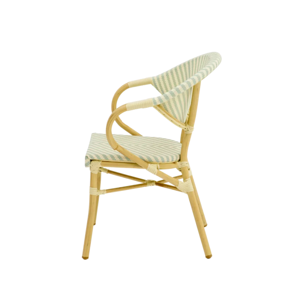 Chaise CAMILLO 0392 en technorattan light green et beige