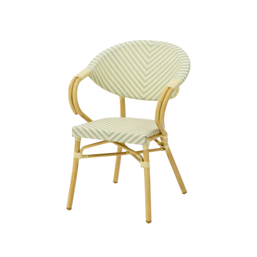 Chaise CAMILLO 0392 en technorattan light green et beige