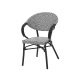 Chaise CAMILLO 0179 noir et blanc en technorattan