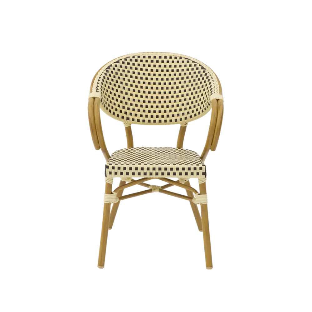 Chaise CAMILLO 0903 en technorattan couleur crème