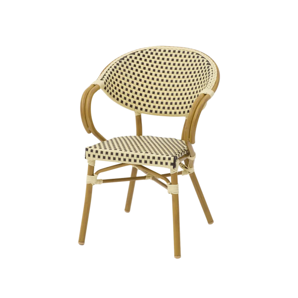 Chaise CAMILLO 0903 en technorattan couleur crème