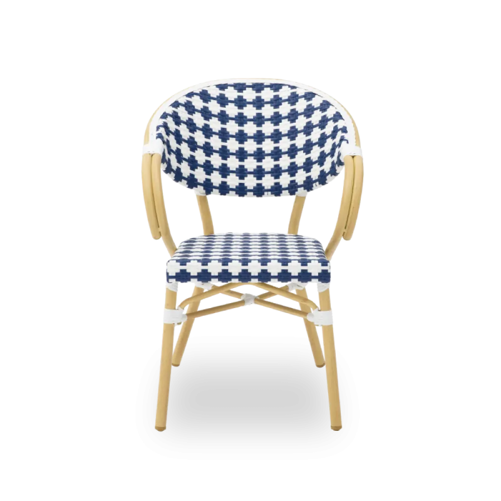 Chaise CAMILLO 0308 en technorattan bleu et blanc