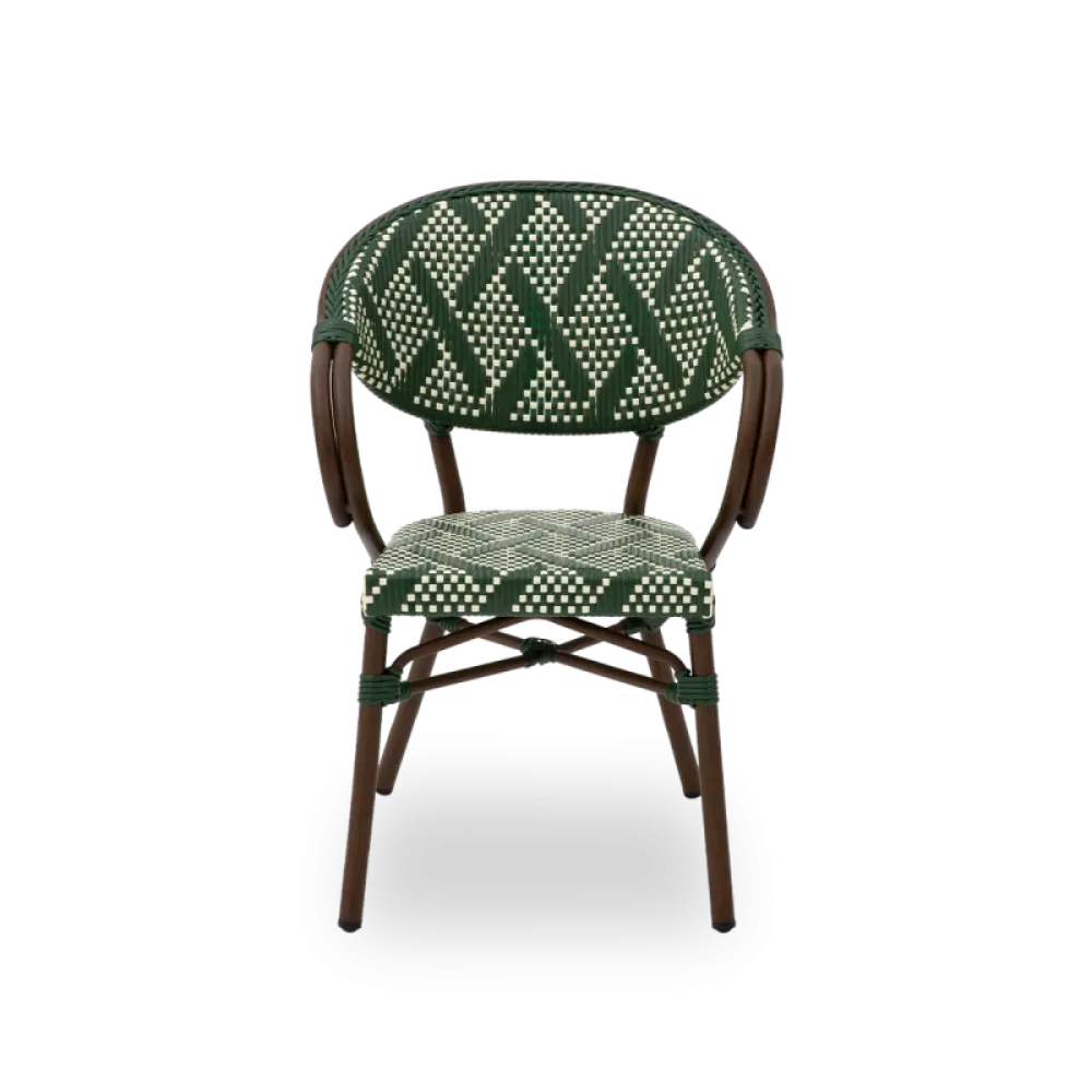 Chaise CAMILLO 7040 en technorattan vert et blanc
