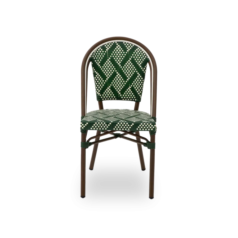 Chaise MATTEO 7040 en technorattan vert et blanc