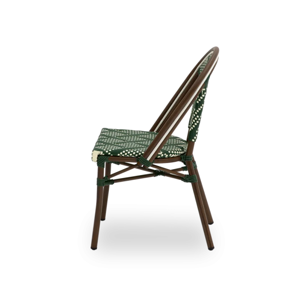 Chaise MATTEO 7040 en technorattan vert et blanc