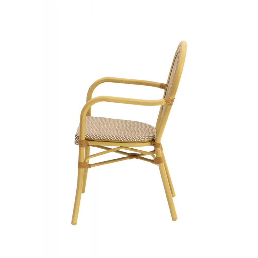 Chaise RICCARDO ARM 0377 en technorattan beige