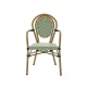 Fauteuil RICCARDO ARM 2099 en technorattan vert et blanc