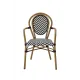 Chaise RICCARDO ARM 2963 en technorattan noir et blanc