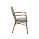 Chaise RICCARDO ARM 2963 en technorattan noir et blanc