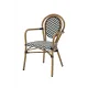 Chaise RICCARDO ARM 2963 en technorattan noir et blanc