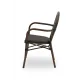 Fauteuil RICCARDO ARM 7001 en technorattan marron
