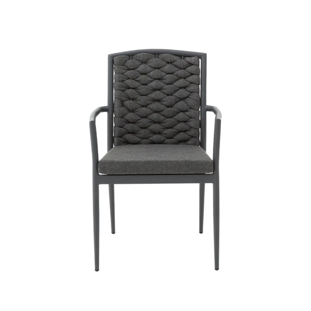 Chaise INTRECCIO 1616 black en technorattan et aluminium