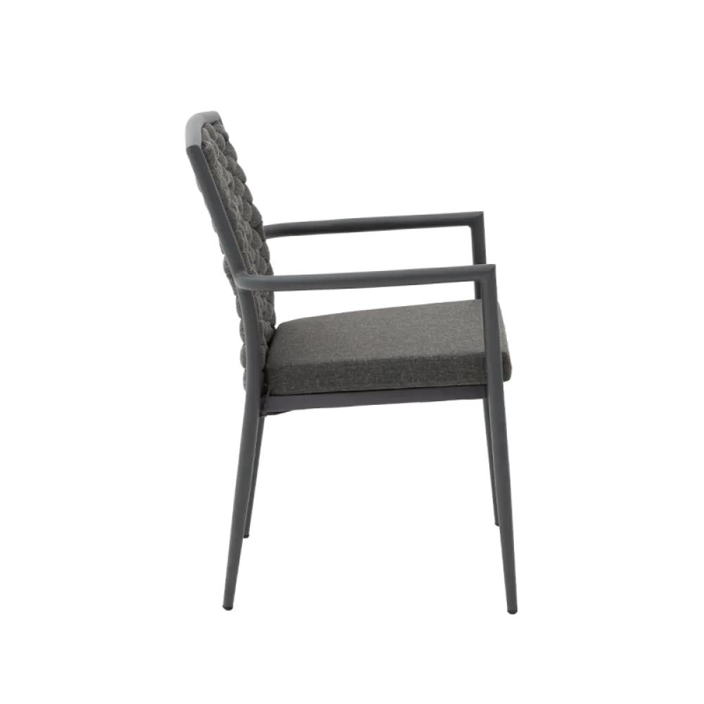Chaise INTRECCIO 1616 black en technorattan et aluminium