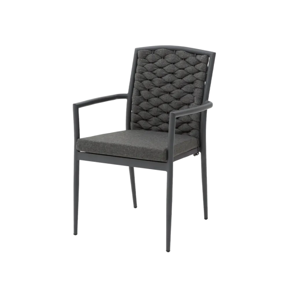 Chaise INTRECCIO 1616 black en technorattan et aluminium