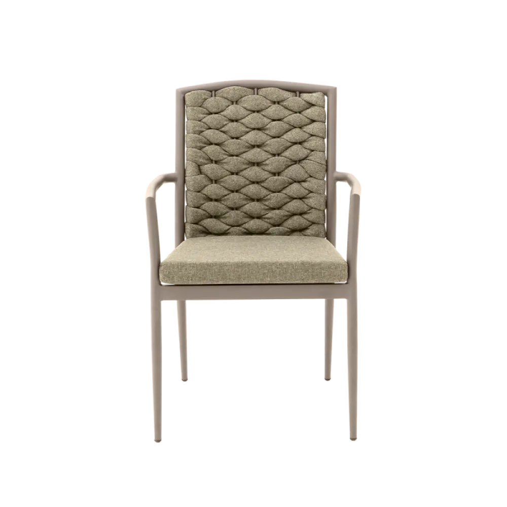 Chaise INTRECCIO 7116 beige en technorattan et aluminium
