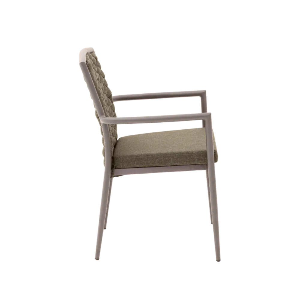 Chaise INTRECCIO 7116 beige en technorattan et aluminium