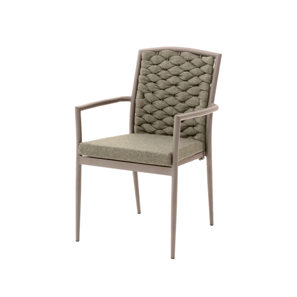 Chaise INTRECCIO 7116 beige en technorattan et aluminium