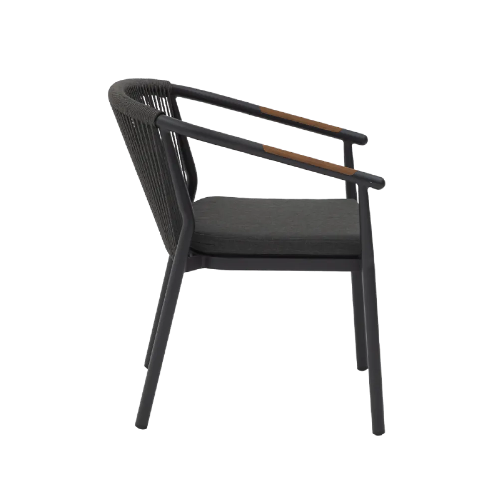 Chaise MODERNO en technorattan noir
