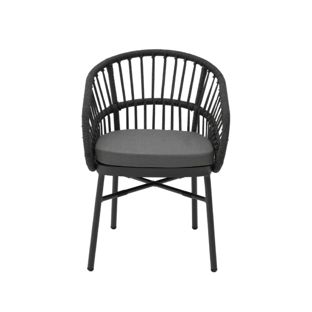 Chaise CORDA en technorattan noir
