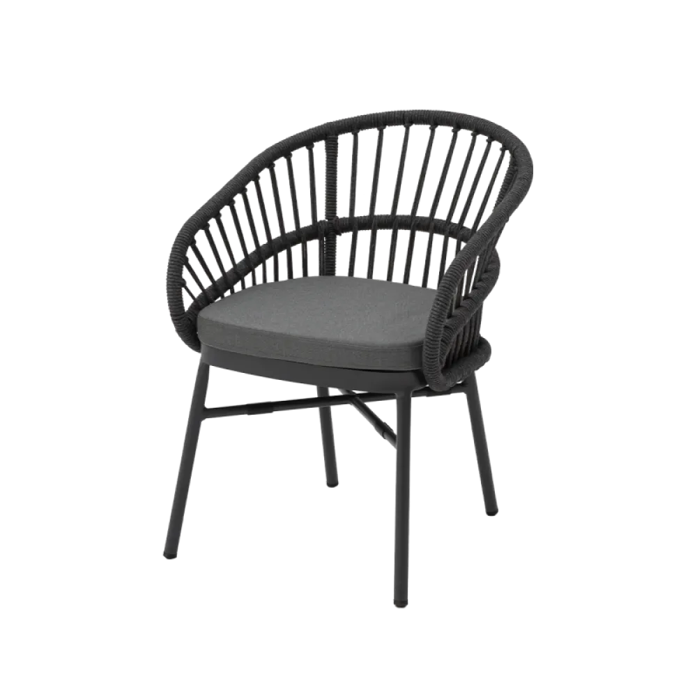 Chaise CORDA en technorattan noir