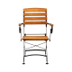 Chaise pliante LARA GRAND en acacia et acier noir