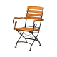 Chaise pliante LARA GRAND en acacia et acier noir