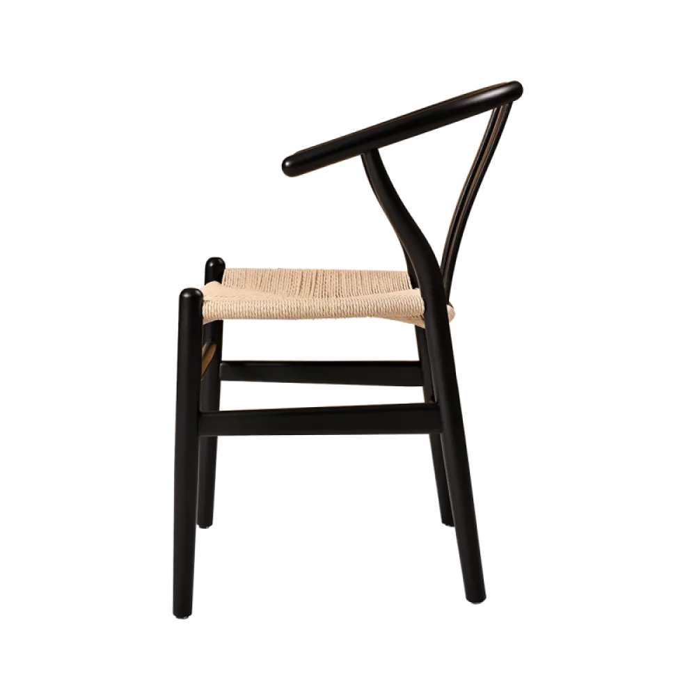 Chaise professionnelle en hêtre massif noir WISHBONE 4001