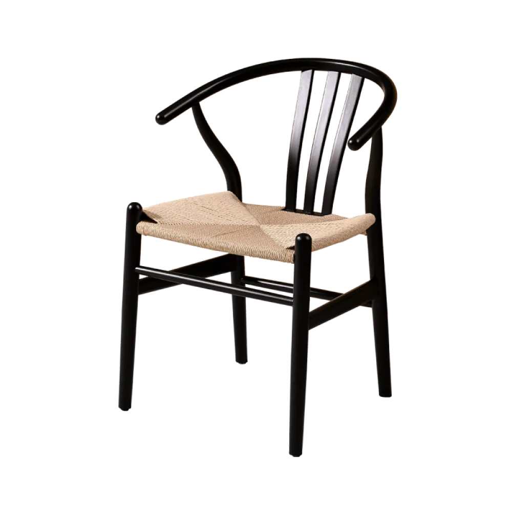 Chaise professionnelle en hêtre massif noir WISHBONE 4001