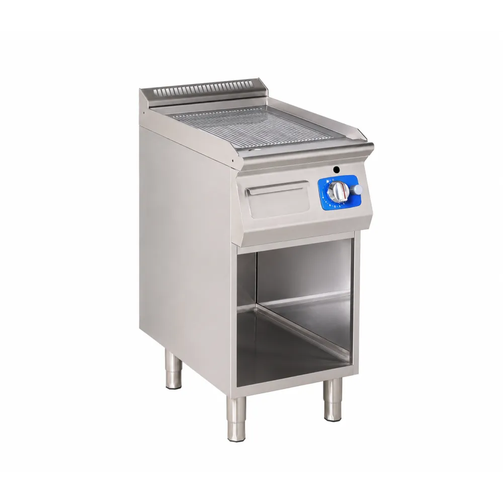Grill à gaz à plaque striée 6,5 kW avec meuble neutre BHS-G
