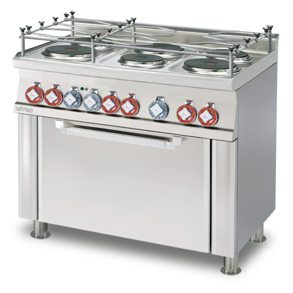 Plaque de cuisson 6 foyers avec four professionnel LOTUS CF6-610ETX