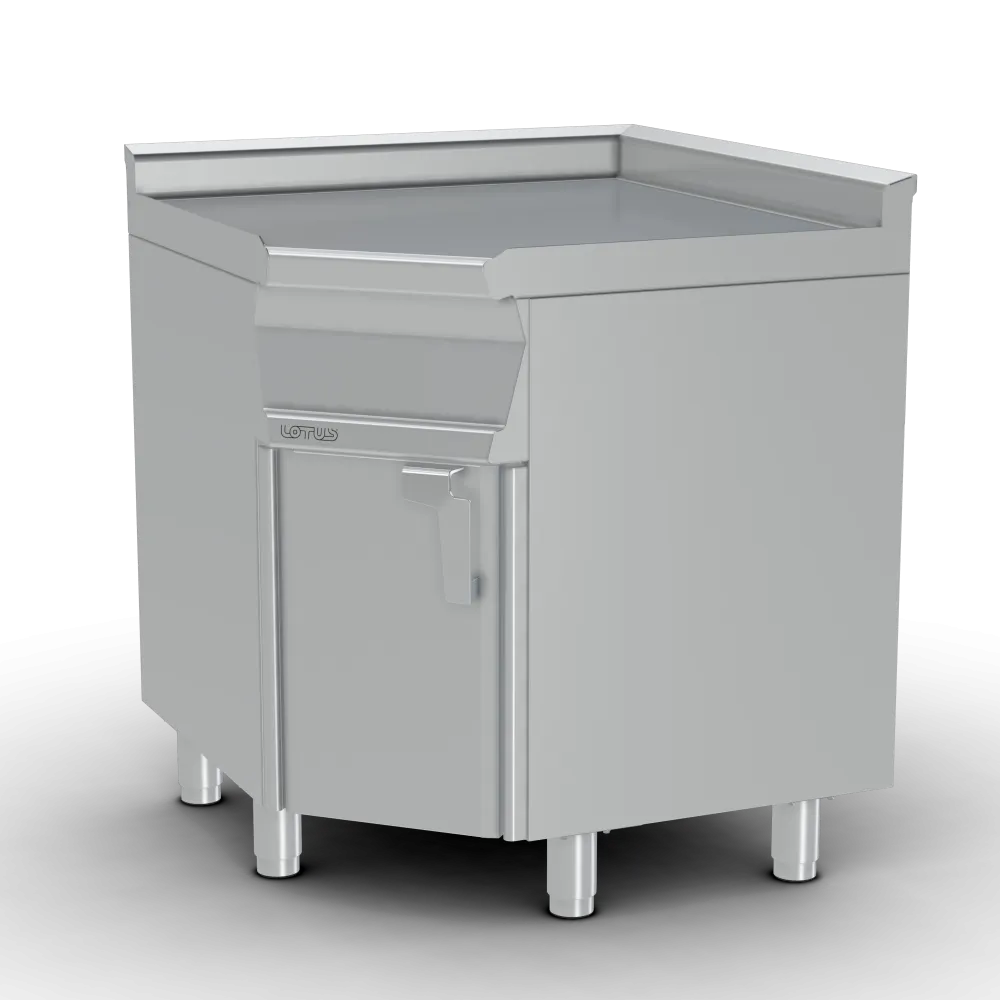 Plan de travail d'angle inox avec meuble de rangement LOTUS PLT-68