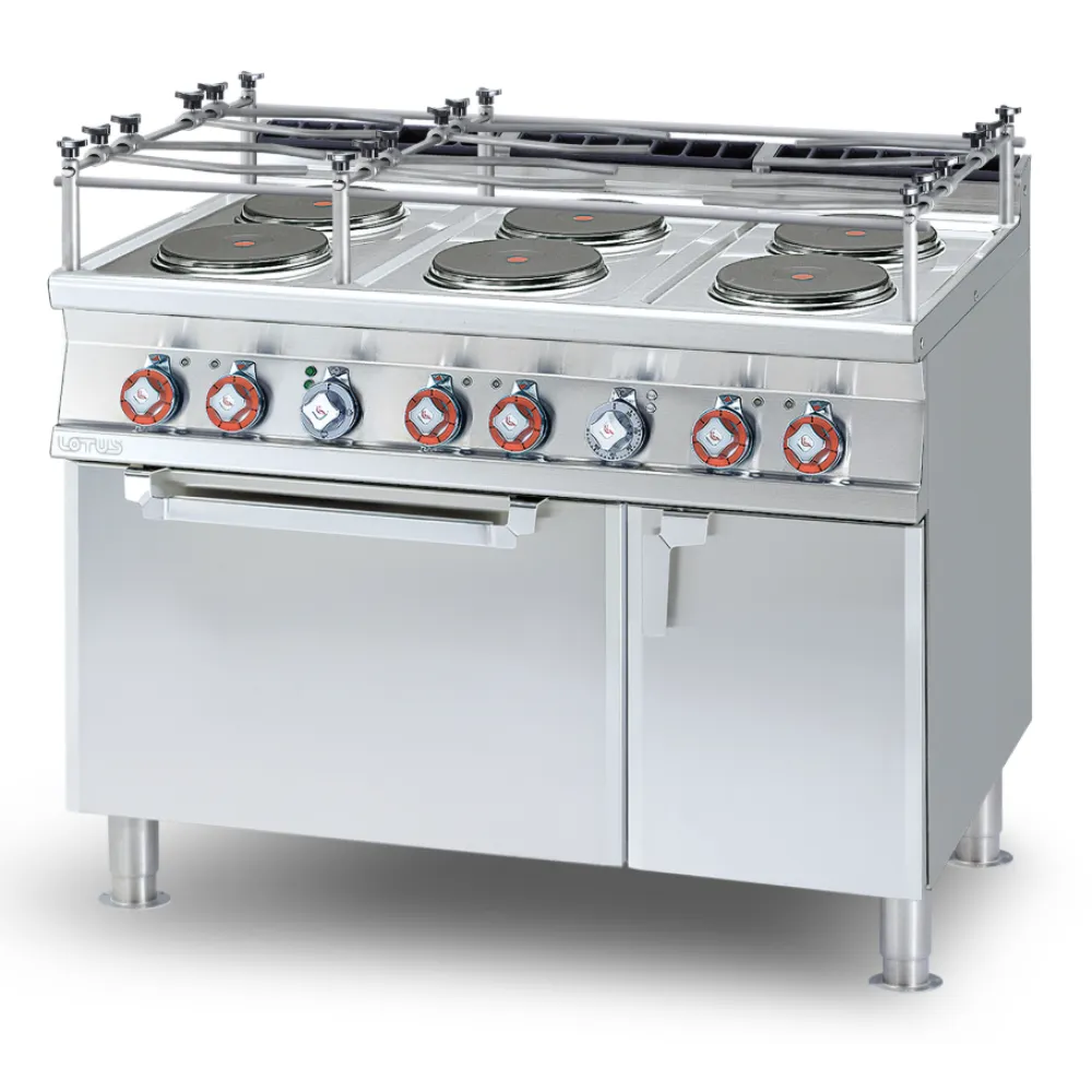 Plaque de cuisson professionnelle 6 feux avec four intégré LOTUS CFV6-712ETVX