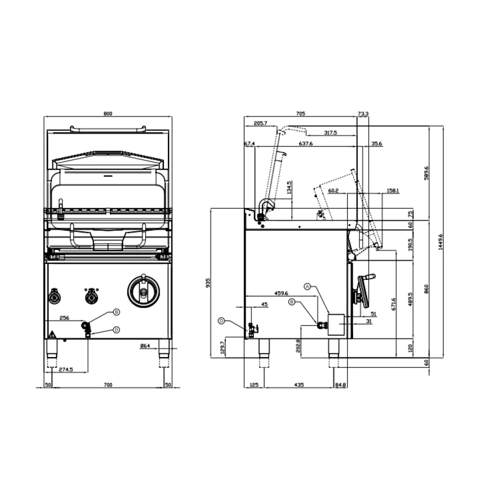 Braisière électrique professionnelle LOTUS BRM50-78ETX 50 litres