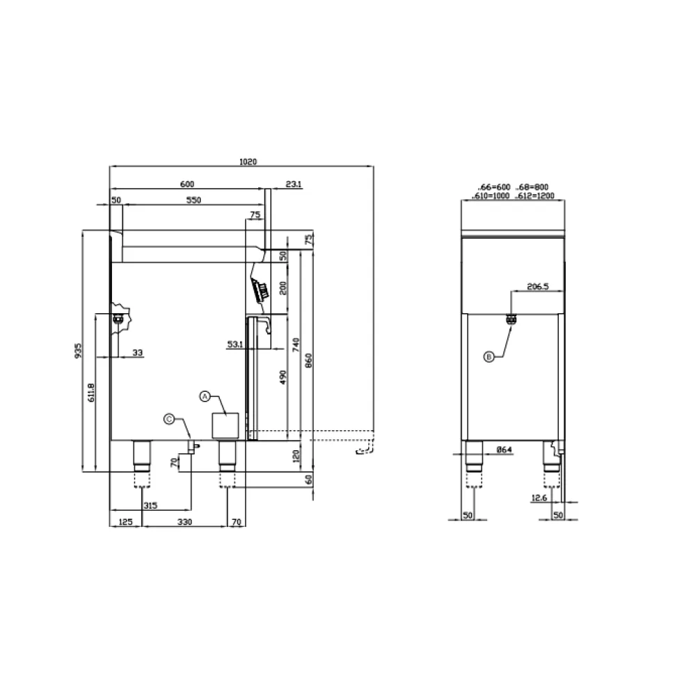 Four mixte gaz et électrique LOTUS CFM4-68GEM