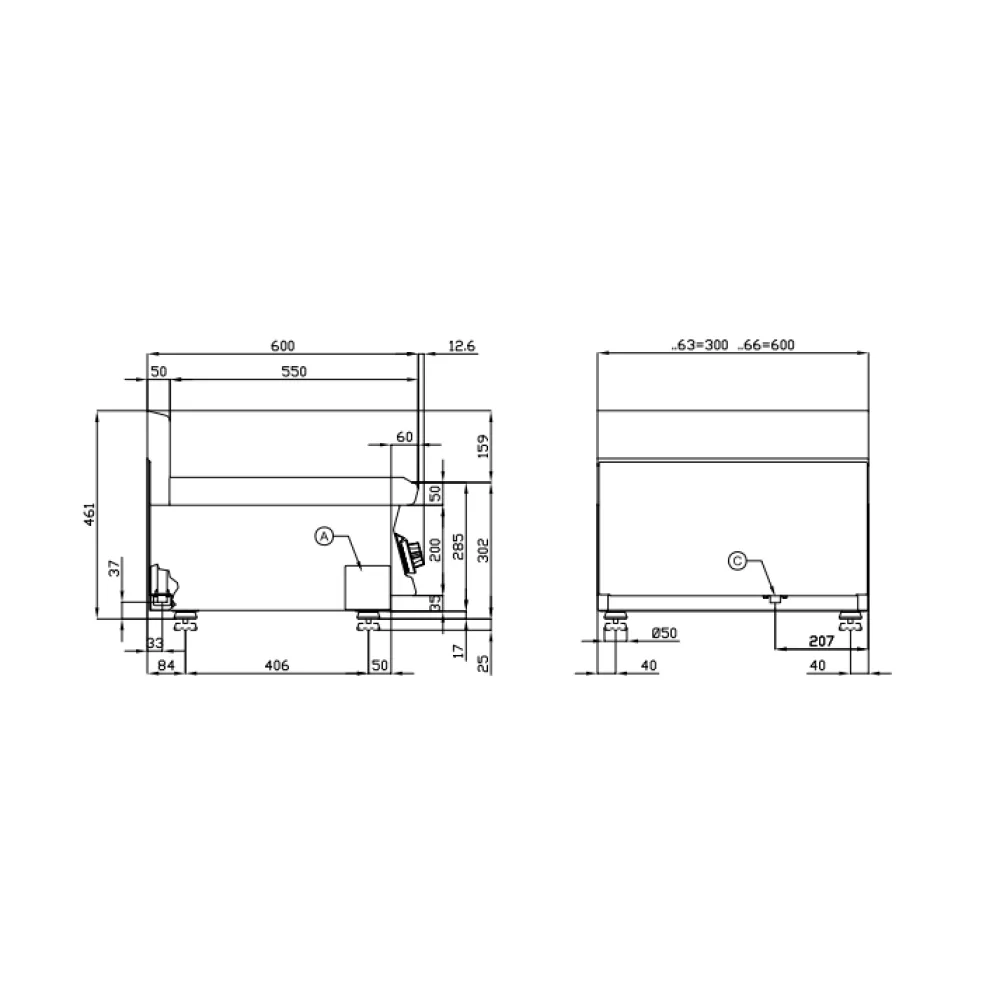 Friteuse à gaz professionnelle LOTUS deux cuves 8 litres F2/8T-66G