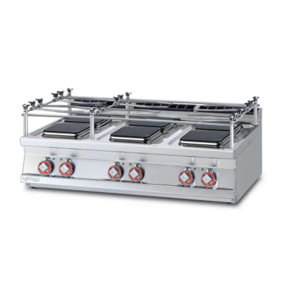 Plaque de cuisson professionnelle 6 feux carrés LOTUS PCQT-712ETX