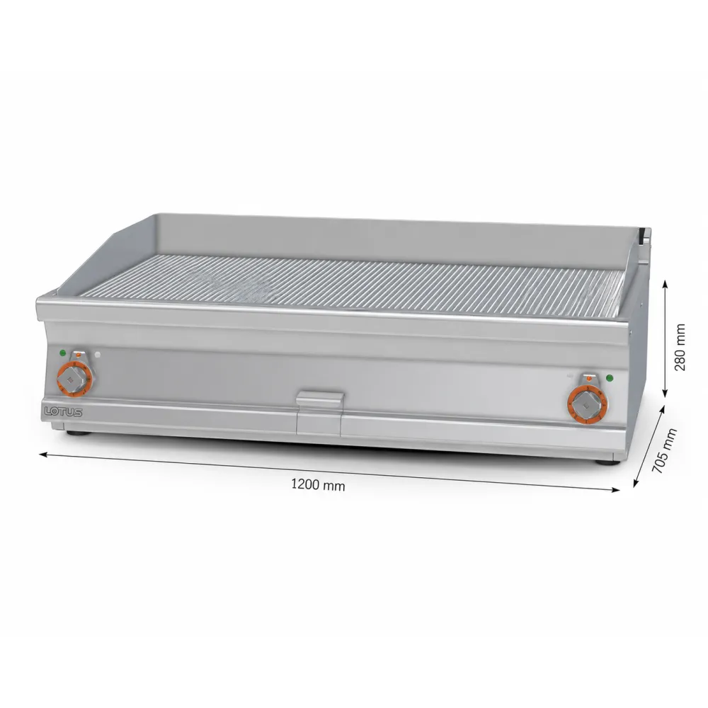 Fry top électrique à plaque striée LOTUS FTRT-712ET
