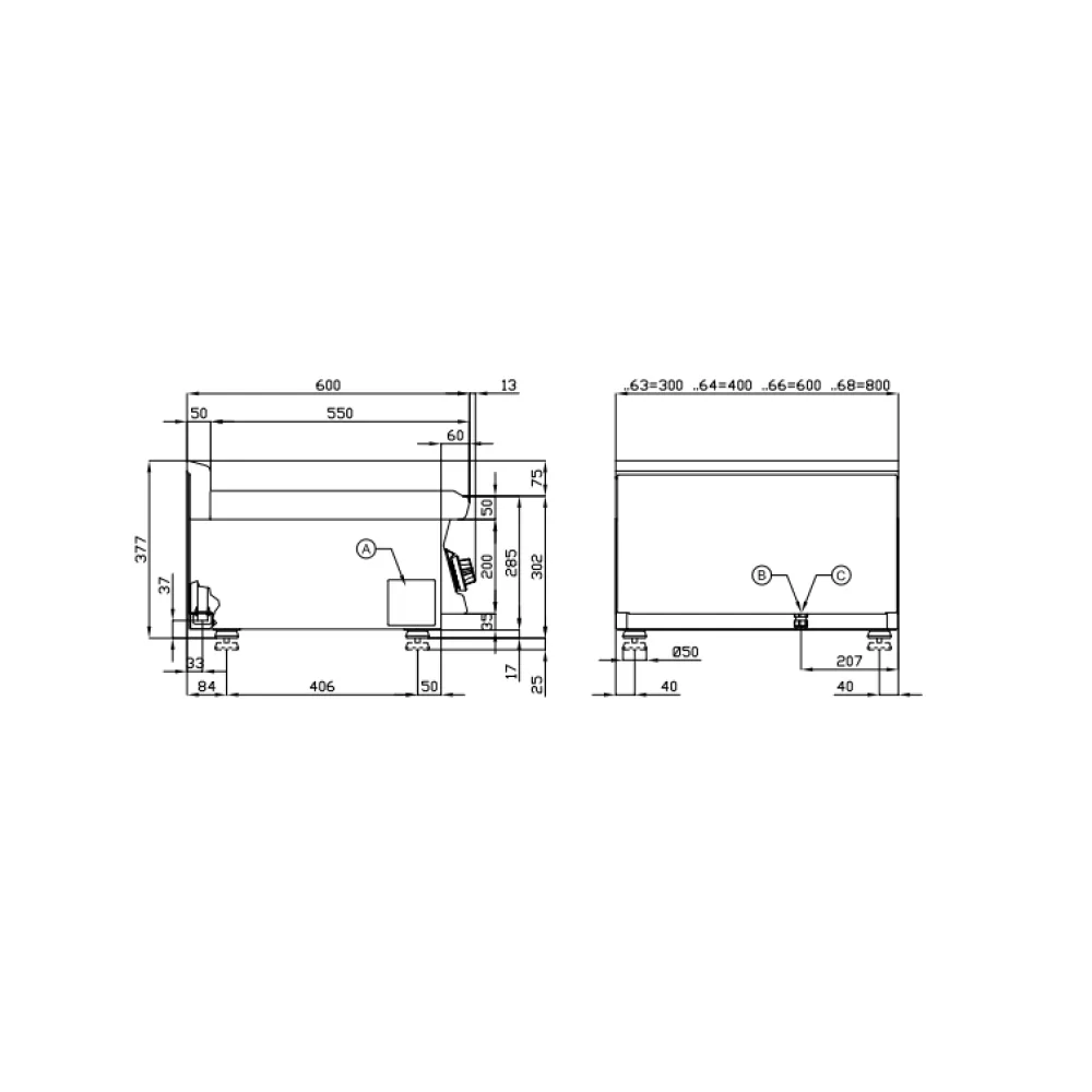 Fry top lisse électrique LOTUS CWT-74ET 6 kW triphasé