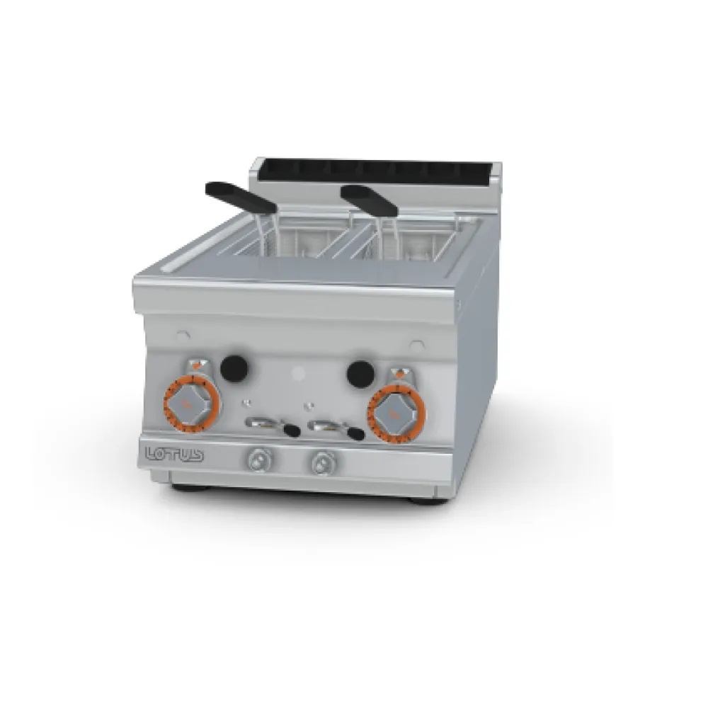 Friteuse à gaz professionnelle LOTUS 8+8 L double cuve