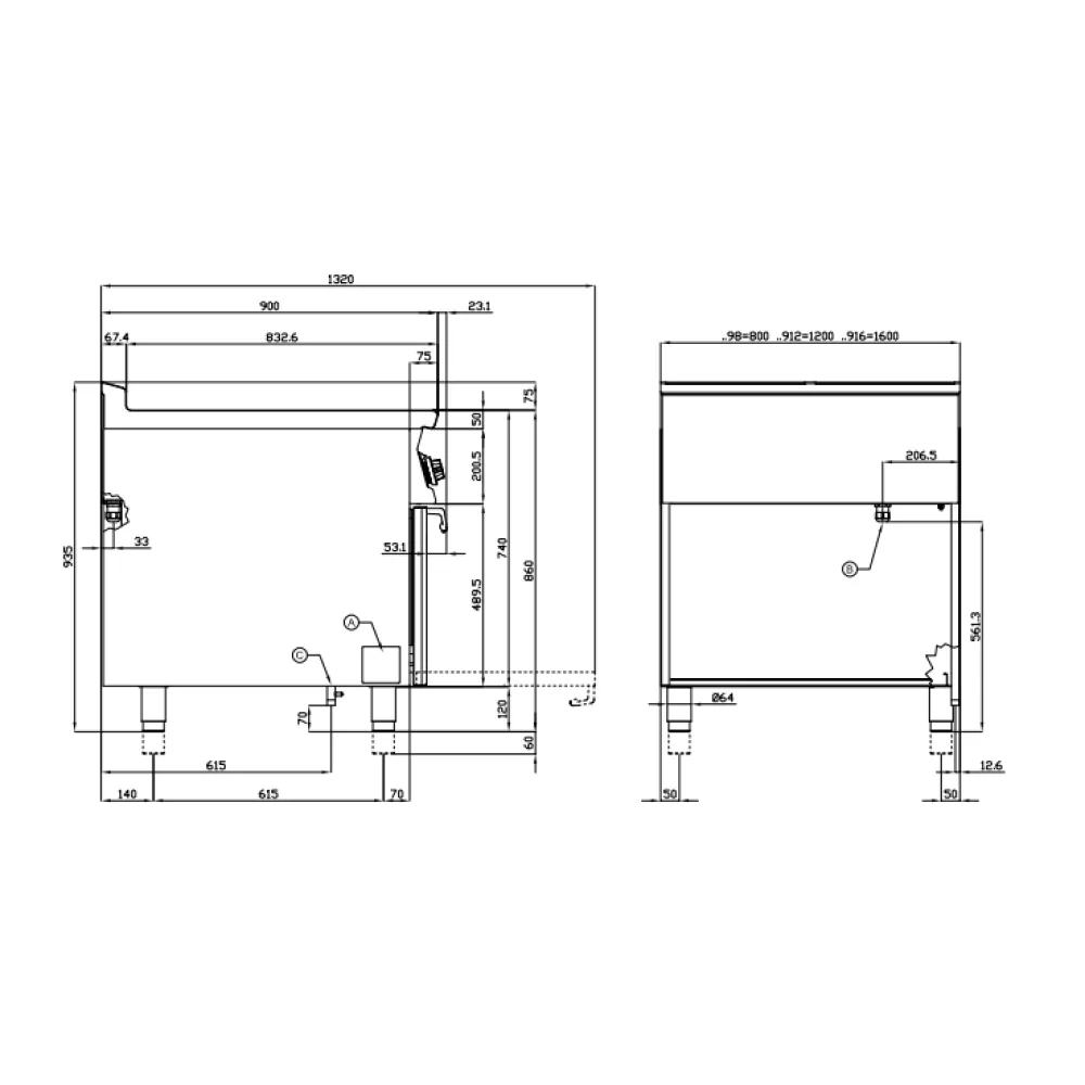 Plaque de cuisson électrique 6 feux avec four 90 cm LOTUS CFVQ6-912ETVX/V