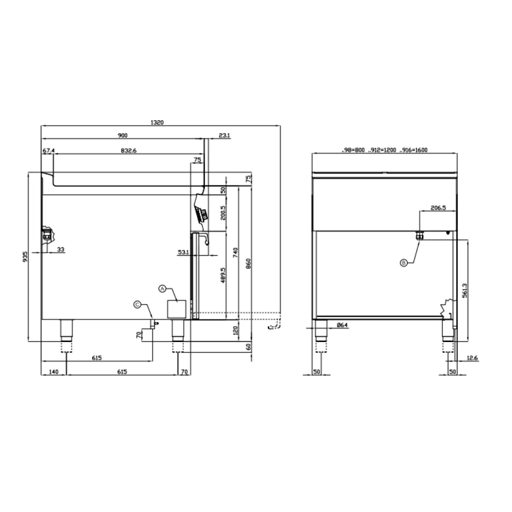 Plaque de cuisson électrique 6 feux avec four LOTUS CFQ6-912ETX