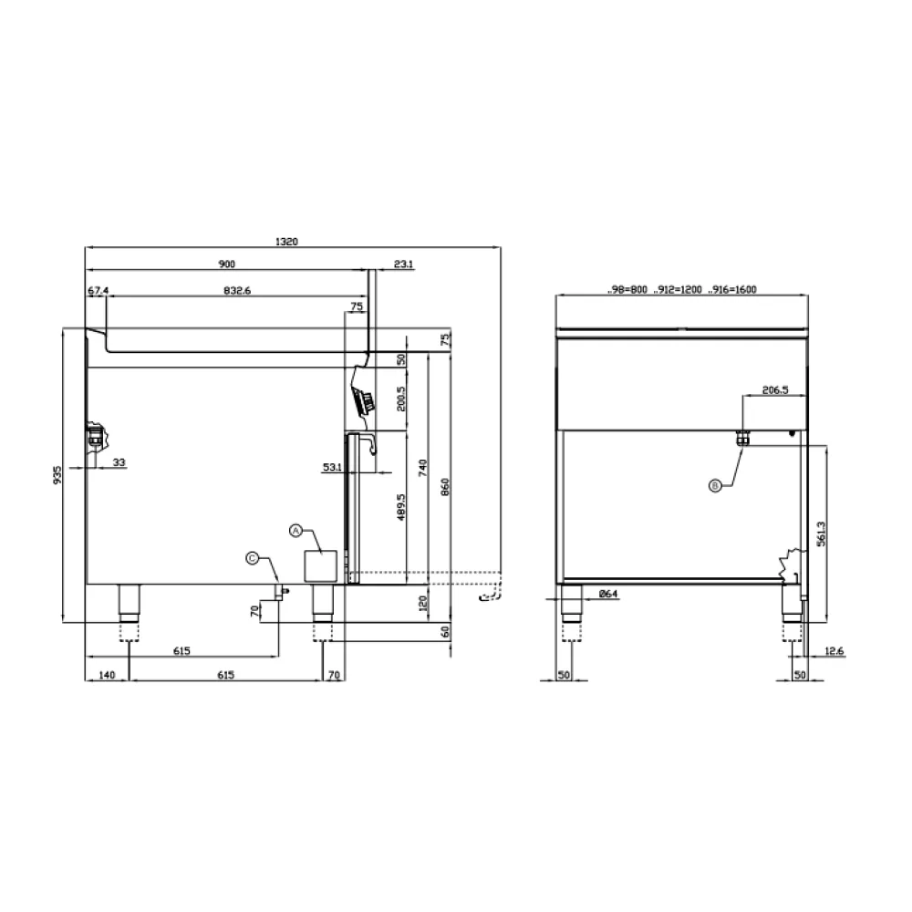 Plaque de cuisson électrique avec four marin 90 CFQ4-98ET LOTUS