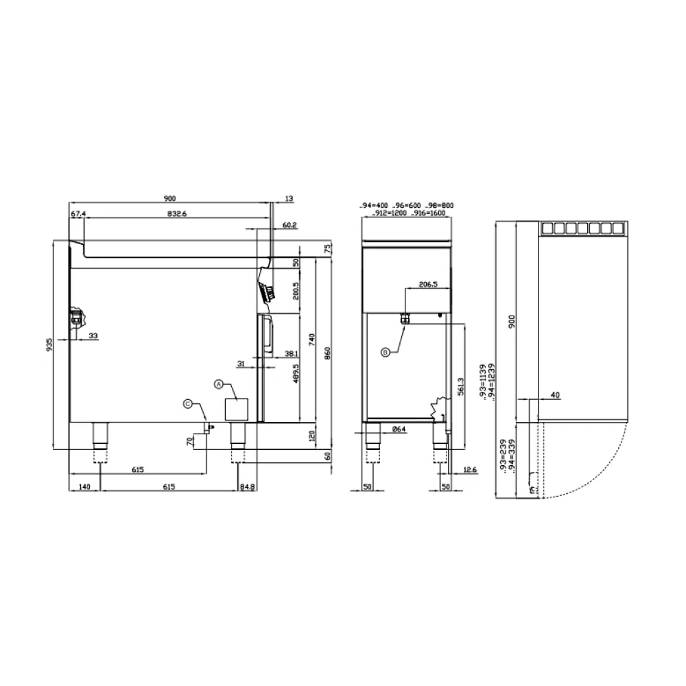 Piano de cuisson électrique 90 cm LOTUS PC-98ETX avec meuble neutre