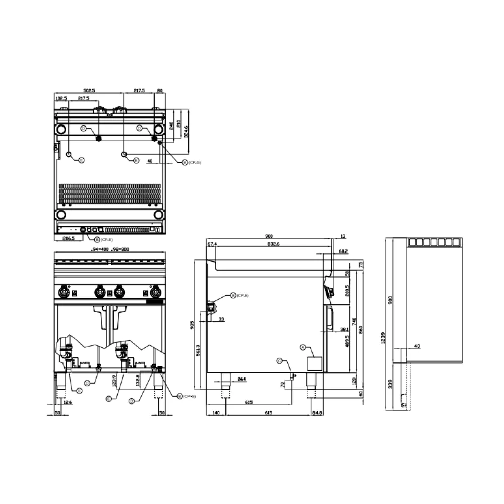 Pasta Cooker LOTUS CPA-98G 40+40 L à gaz professionnel