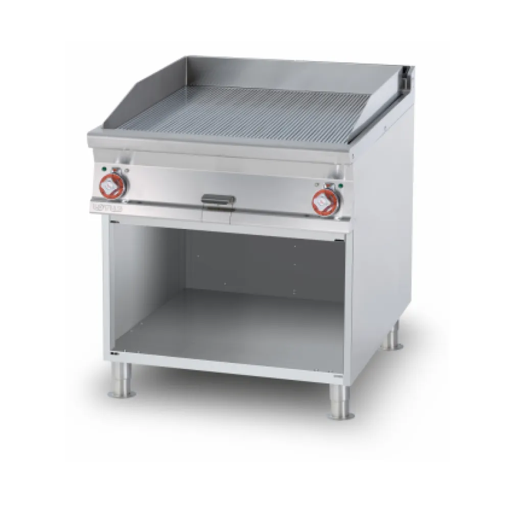 Fry-top ribbed électrique LOTUS FTR-98ETX sur meuble ouvert 90 cm