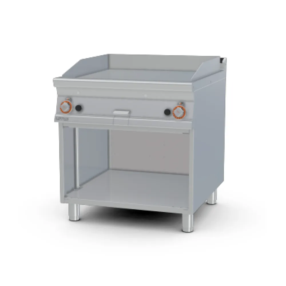 Fry-top gaz lisse et strié LOTUS FTL-98G sur meuble ouvert 90 cm