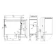 Fry-top gaz à plaque striée LOTUS FTR-94G sur meuble ouvert 90 cm